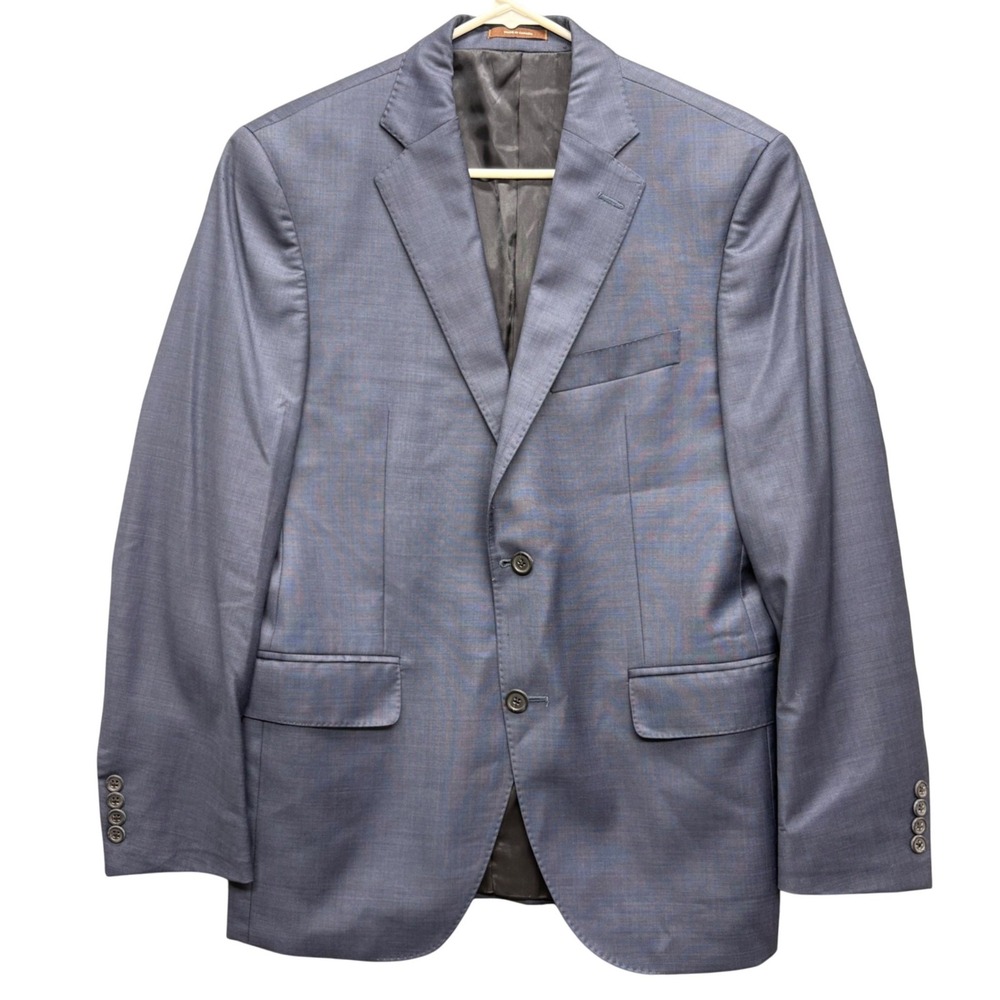 Peter Millar Mens 38S Blue 100% Wool Two Button Blazer Sport Coat Made in Canada